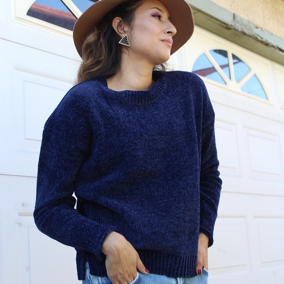 🚨LAST PAIR//The Luna//Blue chenille Sweater - Picture 7 of 8